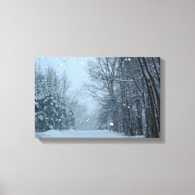 Snowy Street Canvas Print (Front)