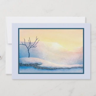 Snowy Sunrise Christmas Card (blank message)
