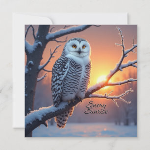 Snowy Sunrise Woodland Trust Fairdeal Christmas Advice Card