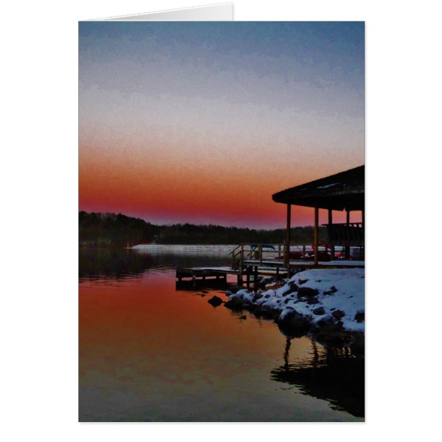 Snowy Sunset at Lake Arrowhead dock (Front)