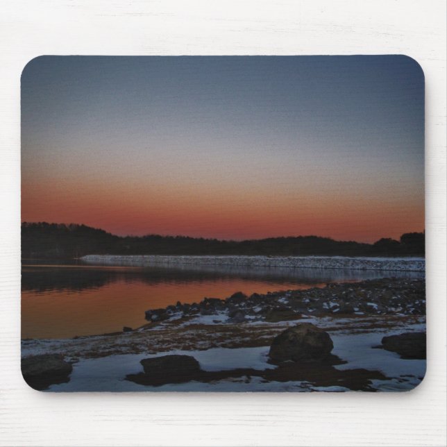 Snowy Sunset at Lake Arrowhead Mouse Mat (Front)
