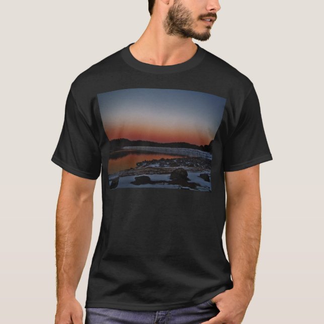 Snowy Sunset at Lake Arrowhead T-Shirt (Front)