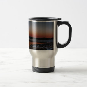 Snowy Sunset at Lake Arrowhead Travel Mug