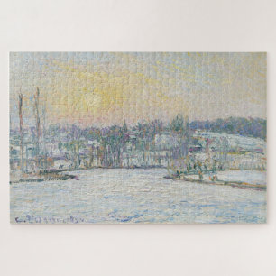 Snowy Sunset in Bazincourt – Camille Pissarro Jigsaw Puzzle