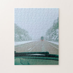 Snowy Swedish Road Trip Jigsaw Puzzle