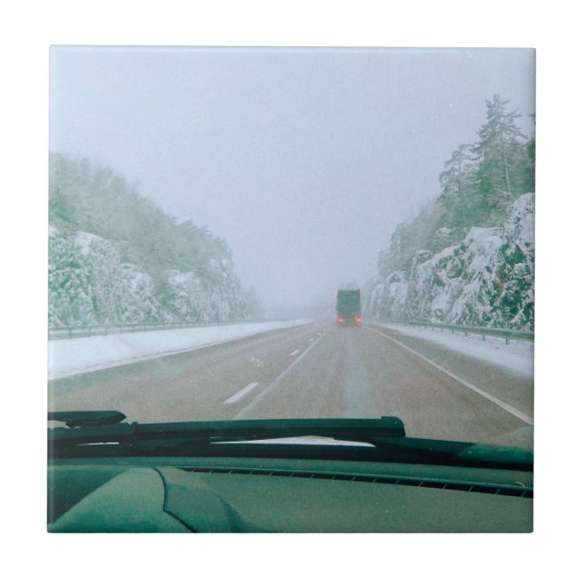 Snowy Swedish Road Trip Tile (Front)