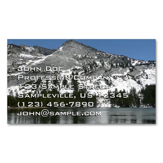 Snowy Tenaya Lake Yosemite National Park Photo Magnetic Business Card (Front)