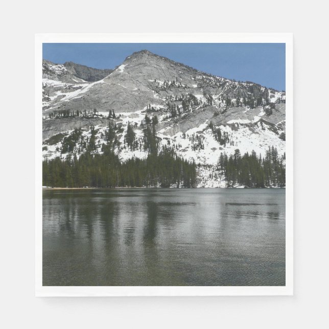 Snowy Tenaya Lake Yosemite National Park Photo Napkin (Front)