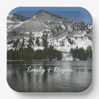 Snowy Tenaya Lake Yosemite National Park Photo Paper Plate