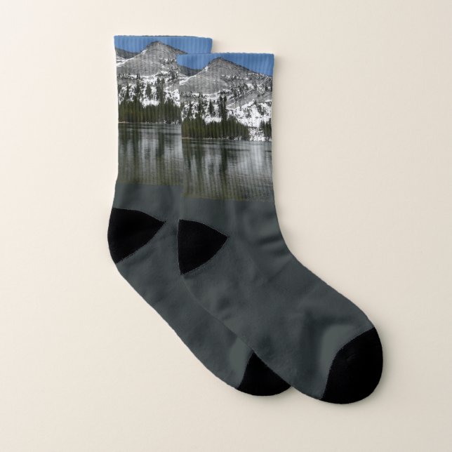Snowy Tenaya Lake Yosemite National Park Photo Socks (Pair)