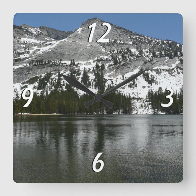 Snowy Tenaya Lake Yosemite National Park Photo Square Wall Clock (Front)
