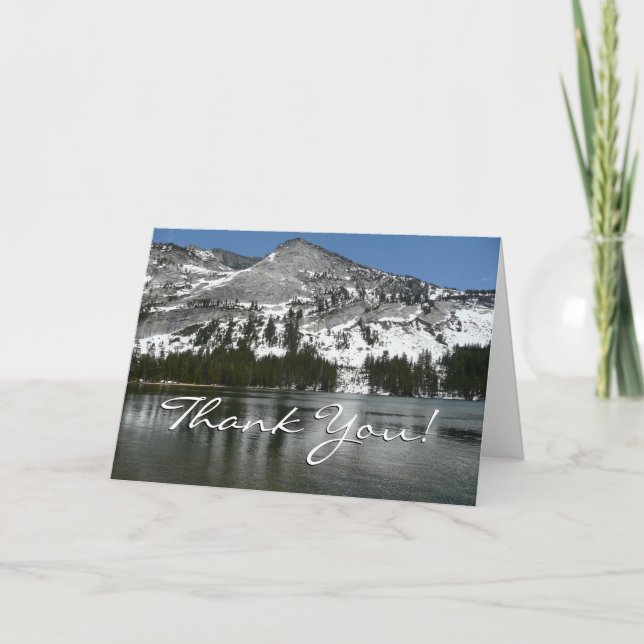 Snowy Tenaya Lake Yosemite National Park Photo Thank You Card (Front)