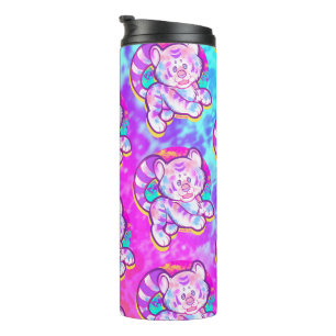 Snowy Tiger Cute Neon Kidcore Thermal Tumbler