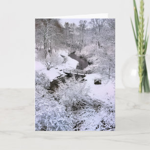 Snowy Town Brook Plymouth MA Card