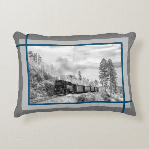 Snowy Train Ride Decorative Cushion