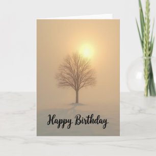 Snowy Tree Birthday Card