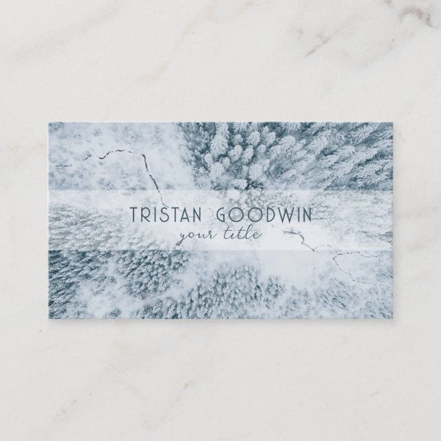 Snowy Trees Aerial Landscape Business Card (Front)