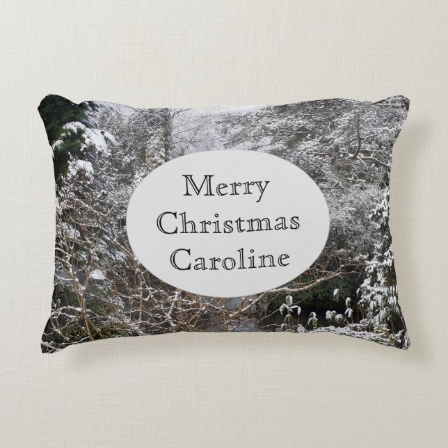 Snowy Trees  Decorative Cushion (Front)