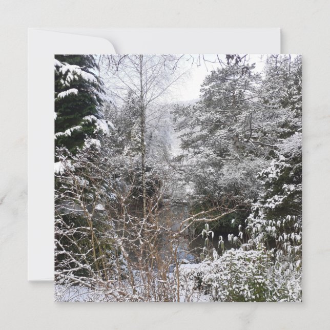 Snowy Trees Flat Greeting Card (Front)