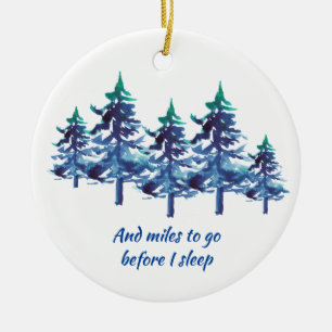 Snowy Trees Hand-Illustrated Poetry Ceramic Tree Decoration
