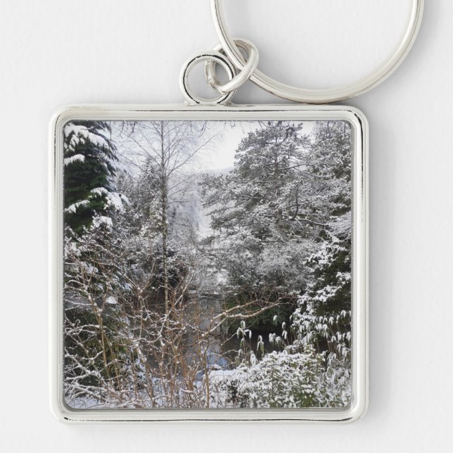 Snowy Trees Key Ring (Front)