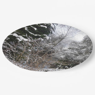 Snowy Trees  Paper Plate
