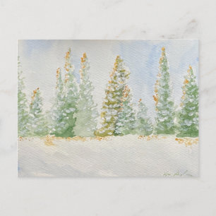 snowy trees postcard