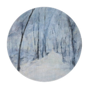 Snowy Trees Winters Day Cutting Board