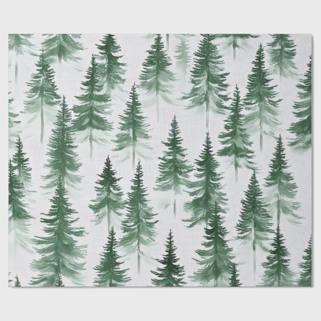 Snowy Trees Wrapping Paper (Flat)