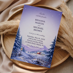 Snowy Valley Cottage Beneath Invitation