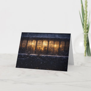 Snowy Victorian Greenhouse Christmas Card