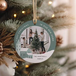 Snowy Village   First Christmas in Our New Home Ceramic Tree Decoration