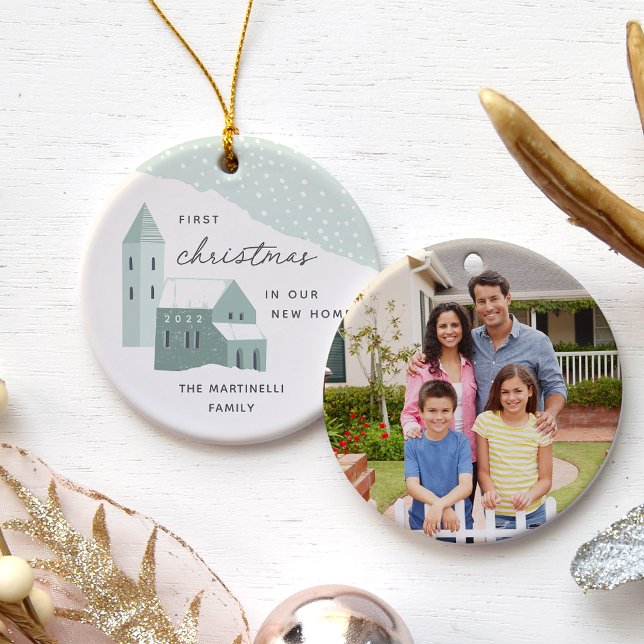 Snowy Village | First Christmas in Our New Home Ceramic Tree Decoration (Creator Uploaded)