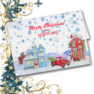 Snowy Village from Maryland Christmas Card