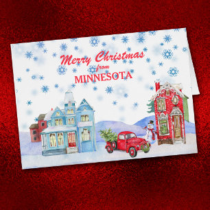 Snowy Village from Minnesota Christmas Card