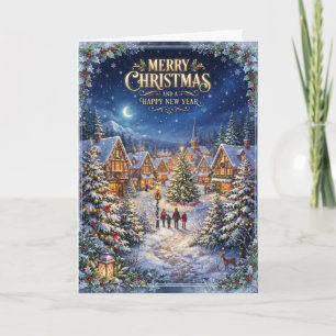 Snowy Village Merry Christmas Card