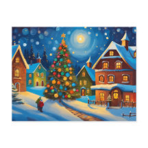 Snowy Village on Christmas Eve