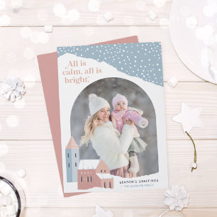 Snowy Village   Photo Holiday Card