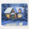 Snowy Village Scene Christmas Gift Mousepad