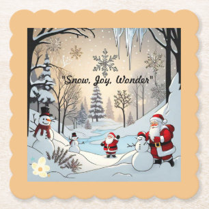 "Snowy Village Wonderland" Paper Coaster