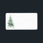 Snowy Watercolor Pine Tree Blank DIY Print Address Label<br><div class="desc">These simple address labels are designed for DIY home printing. The simple rustic design features a single snow-covered watercolor pine tree on the left, but the rest of the sticker is left blank so you can run them through a printer at home or at the office and save yourself the...</div>