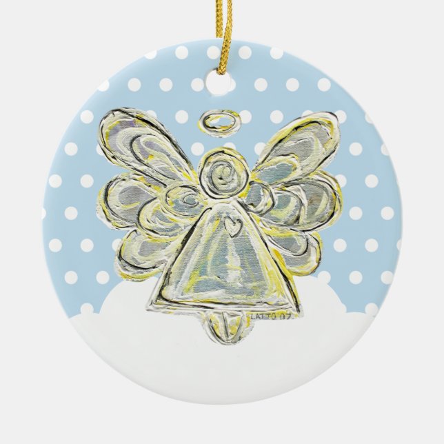Snowy White Christmas Angel Ornament (Front)