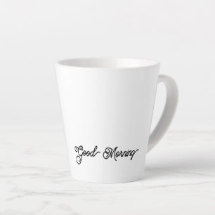 Snowy White Good Morning  Latte Mug