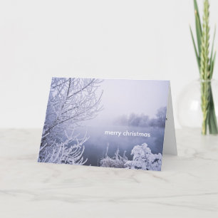 Snowy White Lake Scene Christmas Card