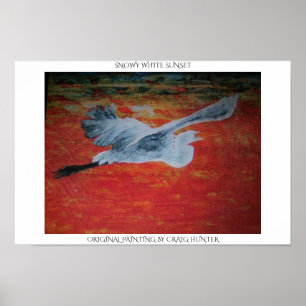 Snowy white sunset poster