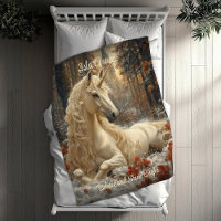 Snowy White Unicorn Winter Fairytale Castle