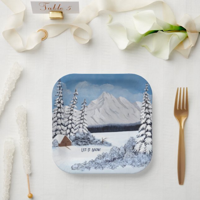Snowy Winder Paper Plate (Wedding)