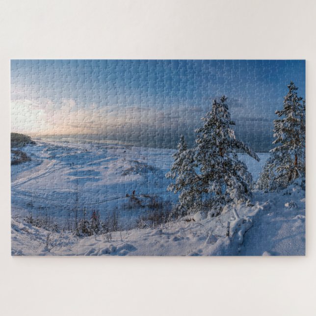 Snowy winter Baltic sea coast Jigsaw Puzzle (Horizontal)