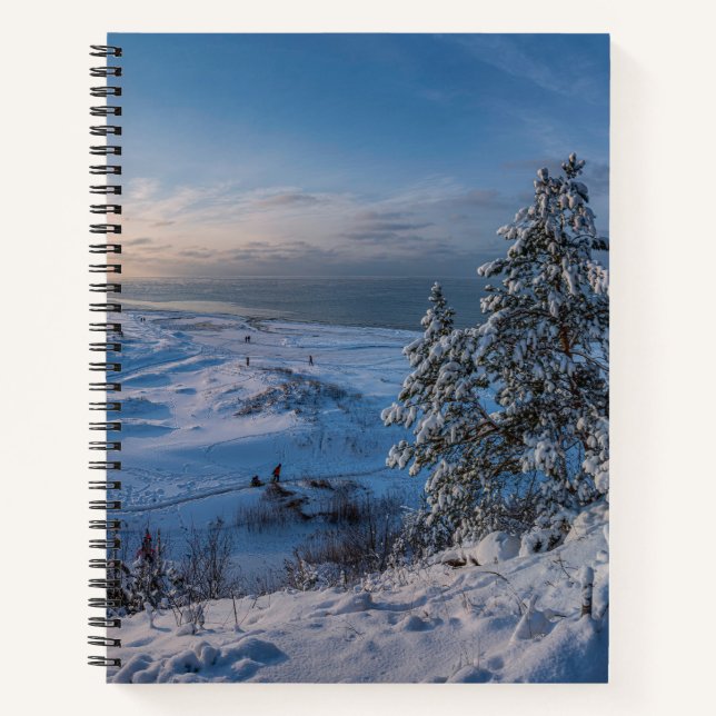 Snowy winter Baltic sea coast Notebook (Front)
