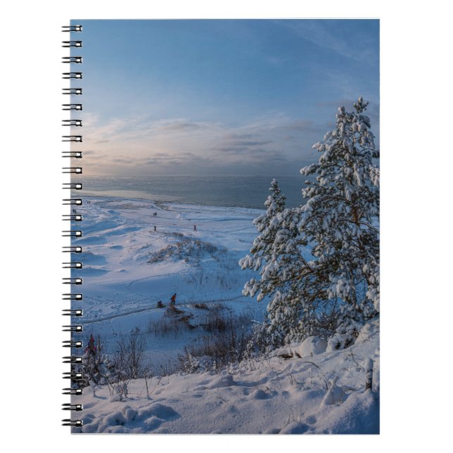 Snowy winter Baltic sea coast Notebook (Front)